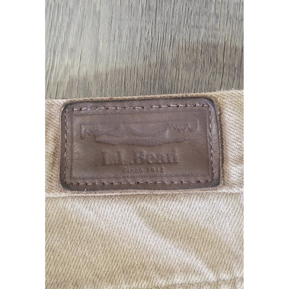 LL Bean Double L Classic Fit Mens 44x29 Plaid Flannel Lined Light Brown Denim - Picture 12 of 13